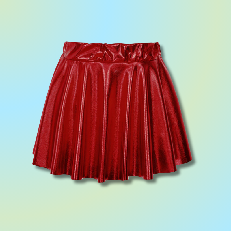 Kawaii Faux Leather Skirt