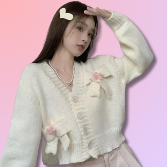 Kawaii Cardigan Couleur unie