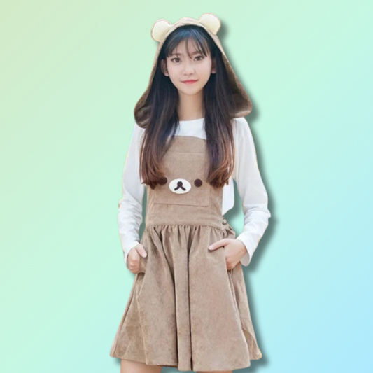 Kawaii Bear Overall Dress