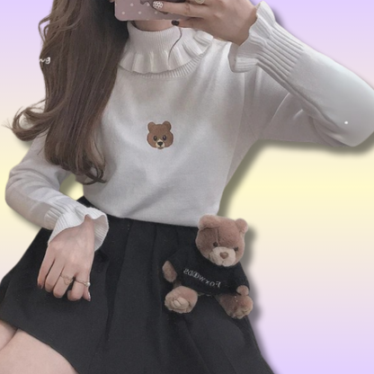 Pull Kawaii à Col Montant