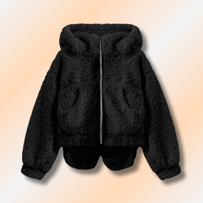 Veste à Capuche en Polaire Pelucheuse