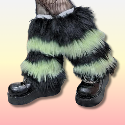 Jambières en Peluche à Rayures