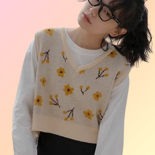 Kawaii Crop Knit Vest