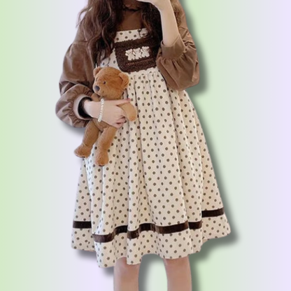Kawaii Corduroy Overall Dress