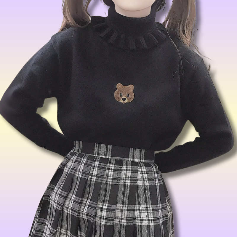 Pull Kawaii à Col Montant