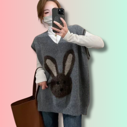 Gilet Kawaii Oversize Lapin