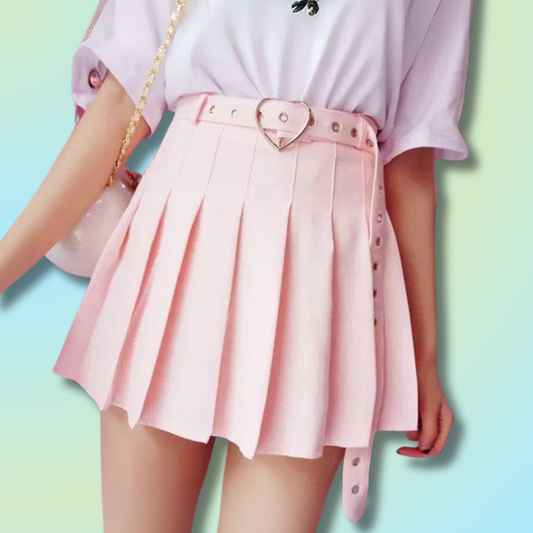 Charming Kawaii Pleated Skirt