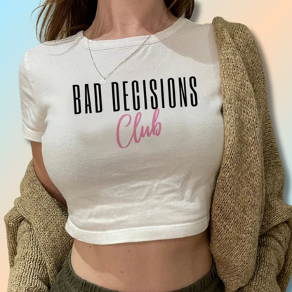 Printed White Crop Top
