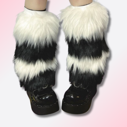 Jambières en Peluche à Rayures