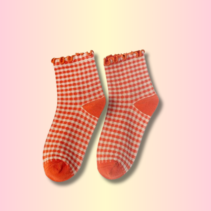 Chaussette Kawaii Damier