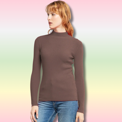 Pull Coréen à Col Roulé Femme