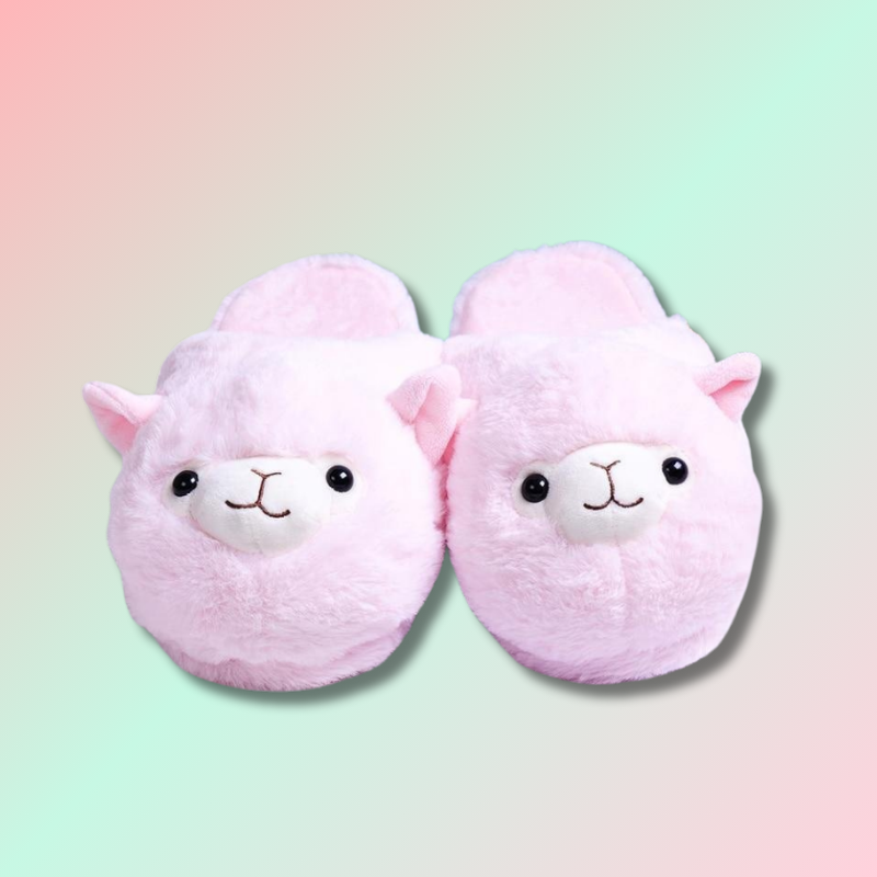 Cute Cozy Llama Slippers