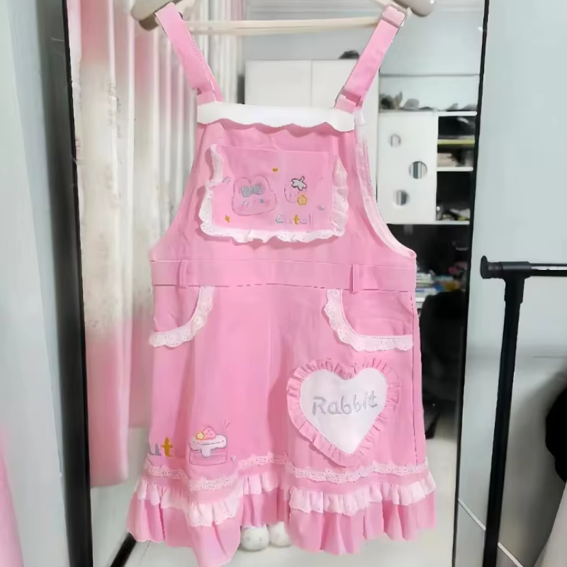 Cute Kawaii Overall Dress Set Pink / M Cute Kawaii Overall Dress Set Pink / M