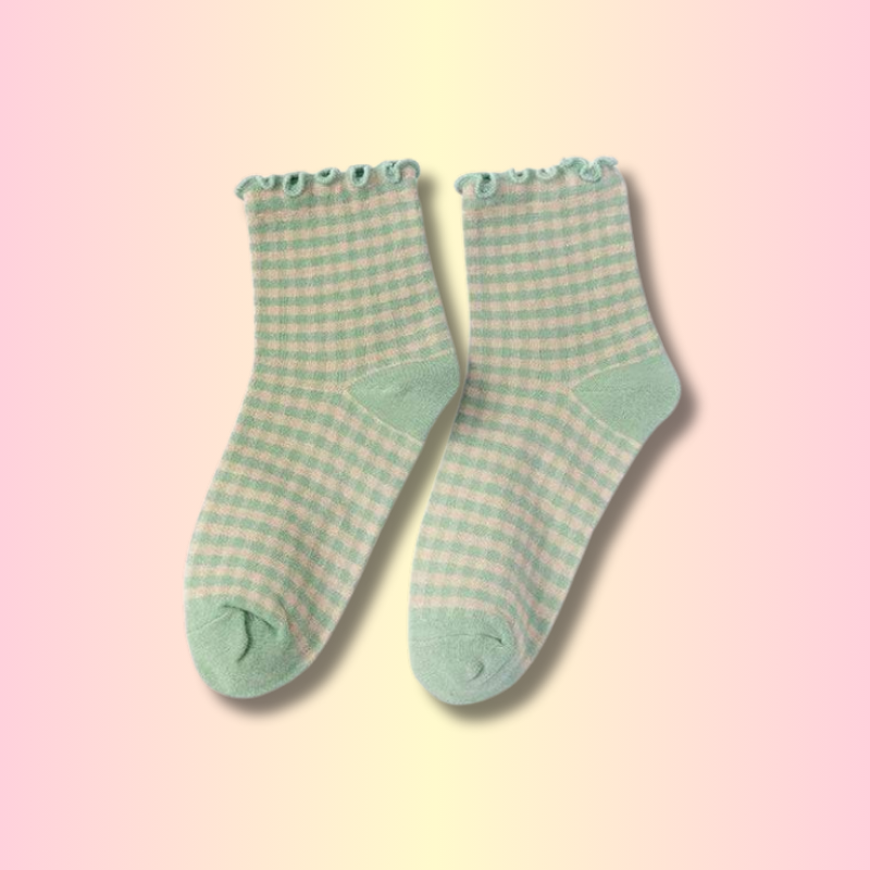 Chaussette Kawaii Damier