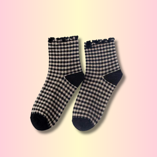Chaussette Kawaii Damier