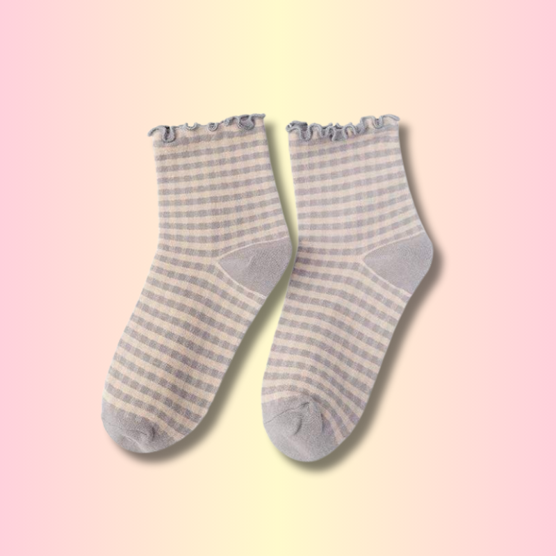 Chaussette Kawaii Damier
