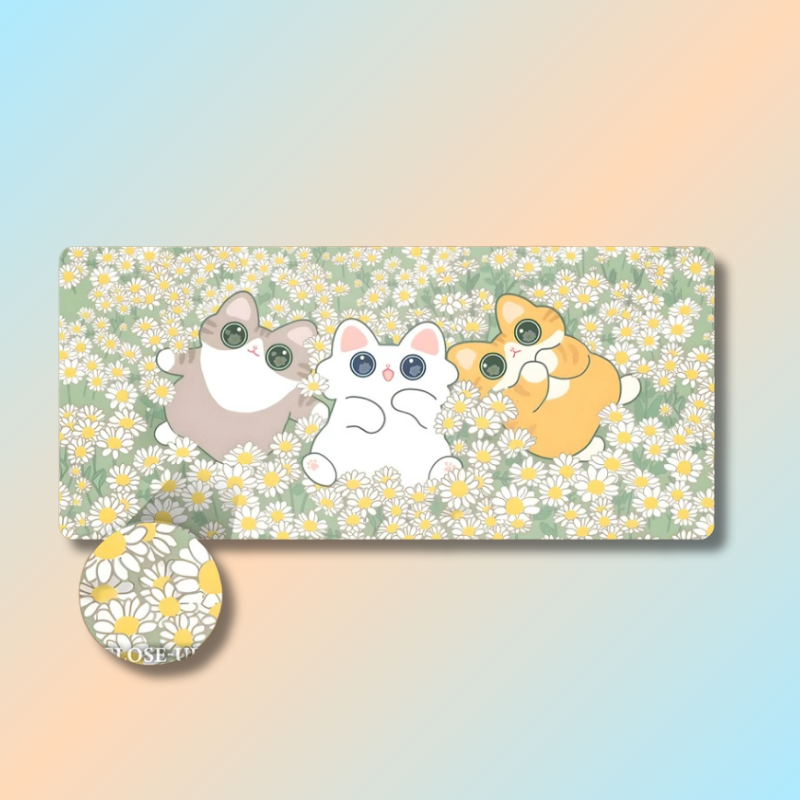 Kawaii Cat Printed Large Mouse Pad