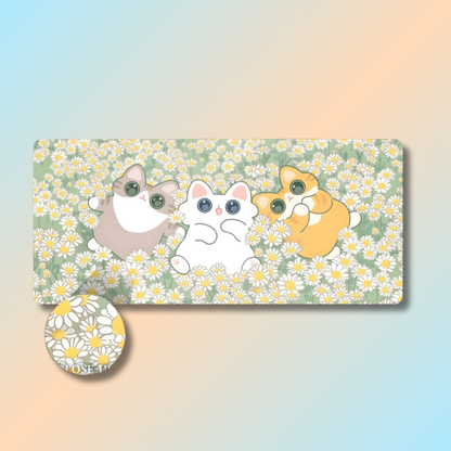 Kawaii Cat Printed Large Mouse Pad