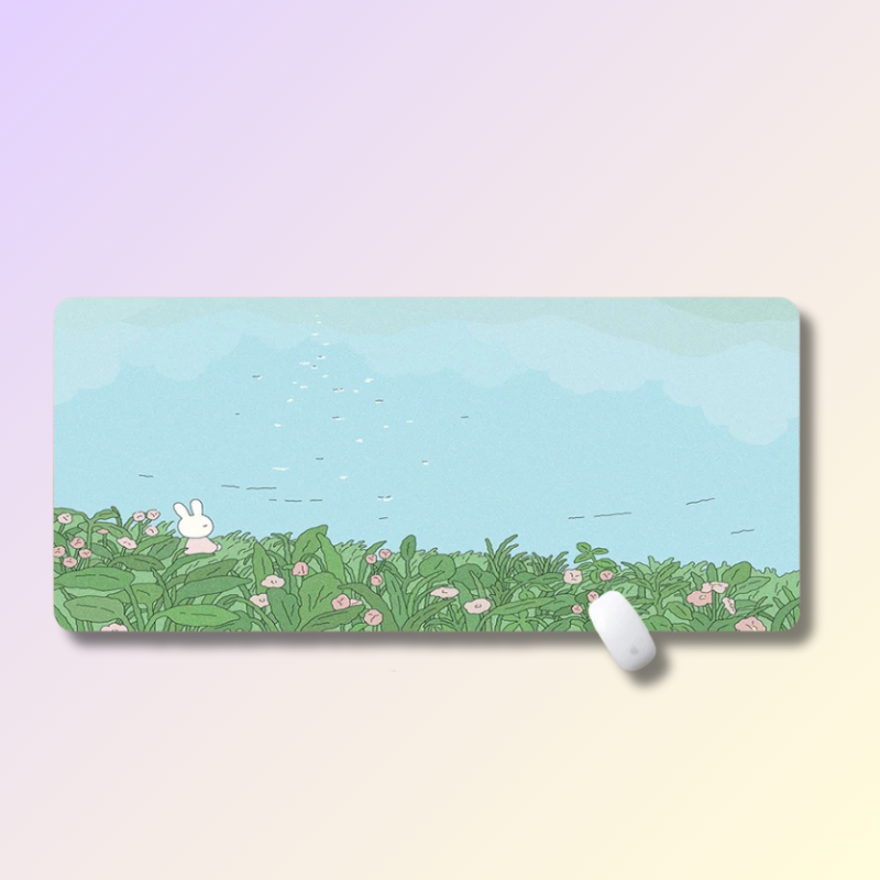 Cute Rabbit Large Mouse Pad