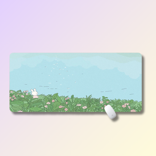 Cute Rabbit Large Mouse Pad