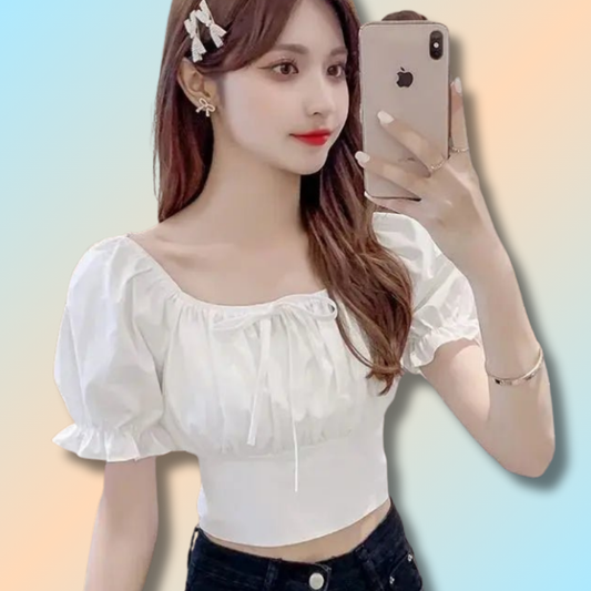 Kawaii Bow Tie Crop Top