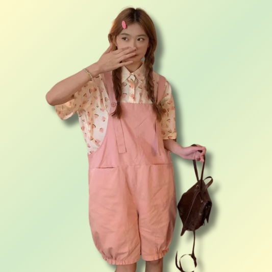 Salopette Kawaii Rose Bouffante