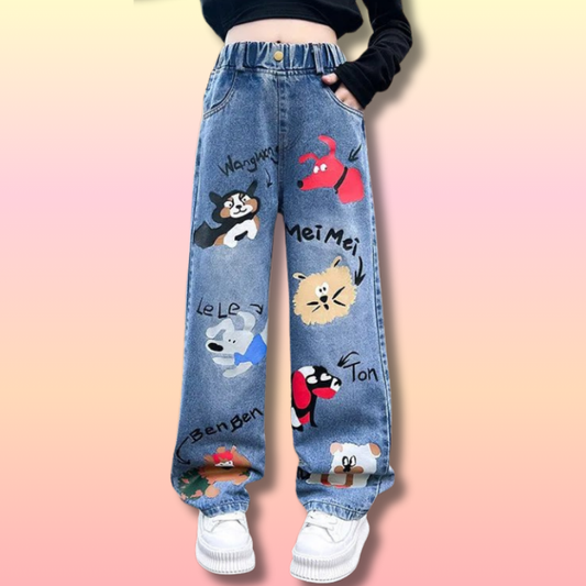 Cute Printed Jeans