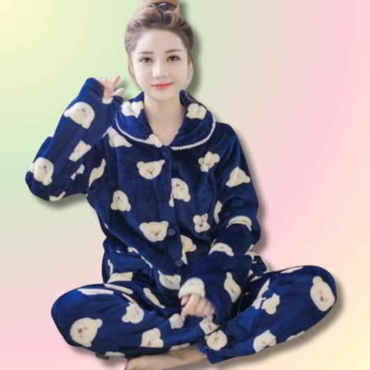 Kawaii Flannel Pajama Pants Set