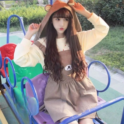 Kawaii Bear Overall Dress