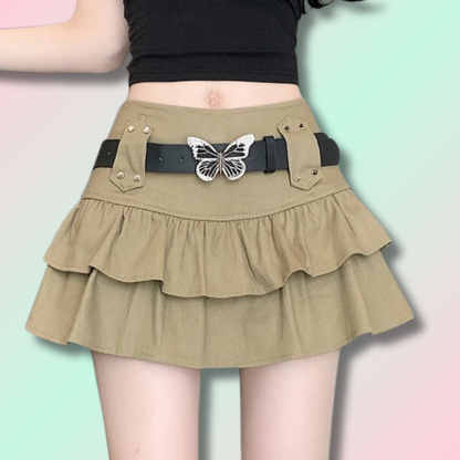 Kawaii Belted Mini Skirt