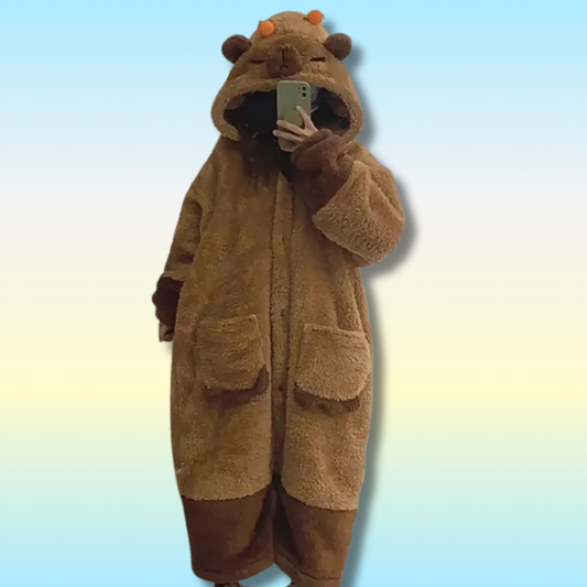 Capybara Hooded Pajamas Set