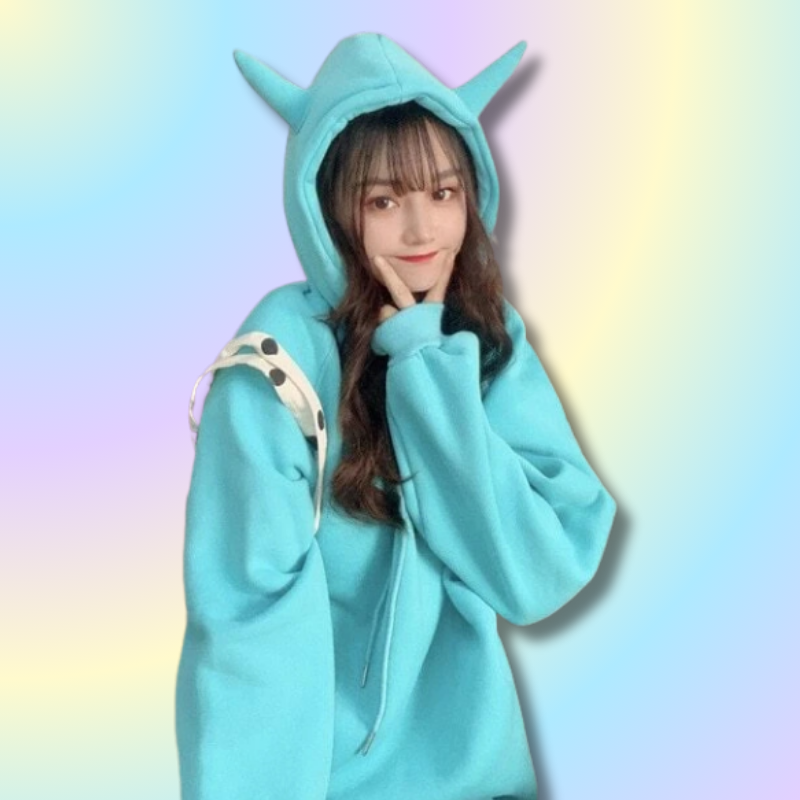 Sweat à capuche Kawaii Corne du Diable