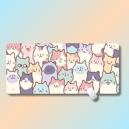 Kawaii Cat Printed Large Mouse Pad