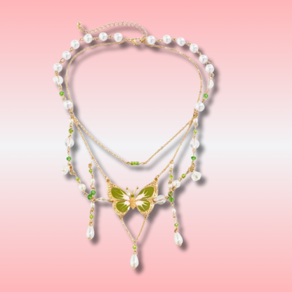 Collier Perle et Papillon Kawaii