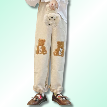 Pantalon Velours Kawaii