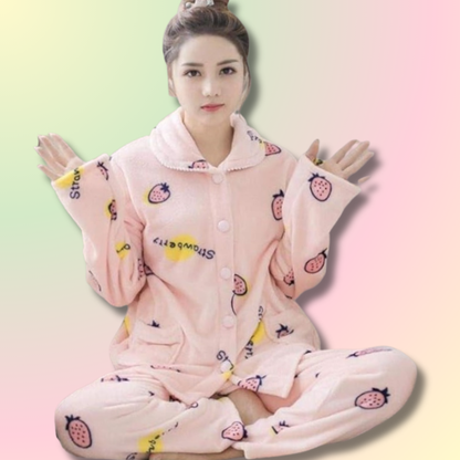 Kawaii Flannel Pajama Pants Set