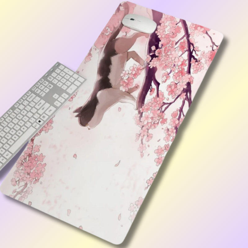 Kawaii Pink Cherry Blossom Flower Mouse Pad