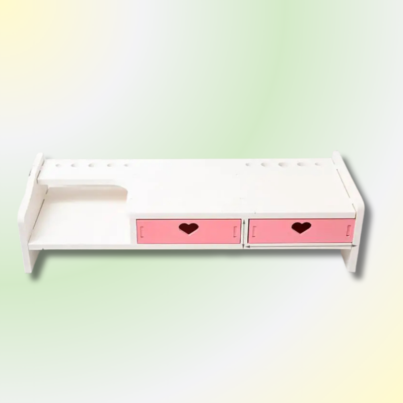 Kawaii Pink Student Desk Storage
