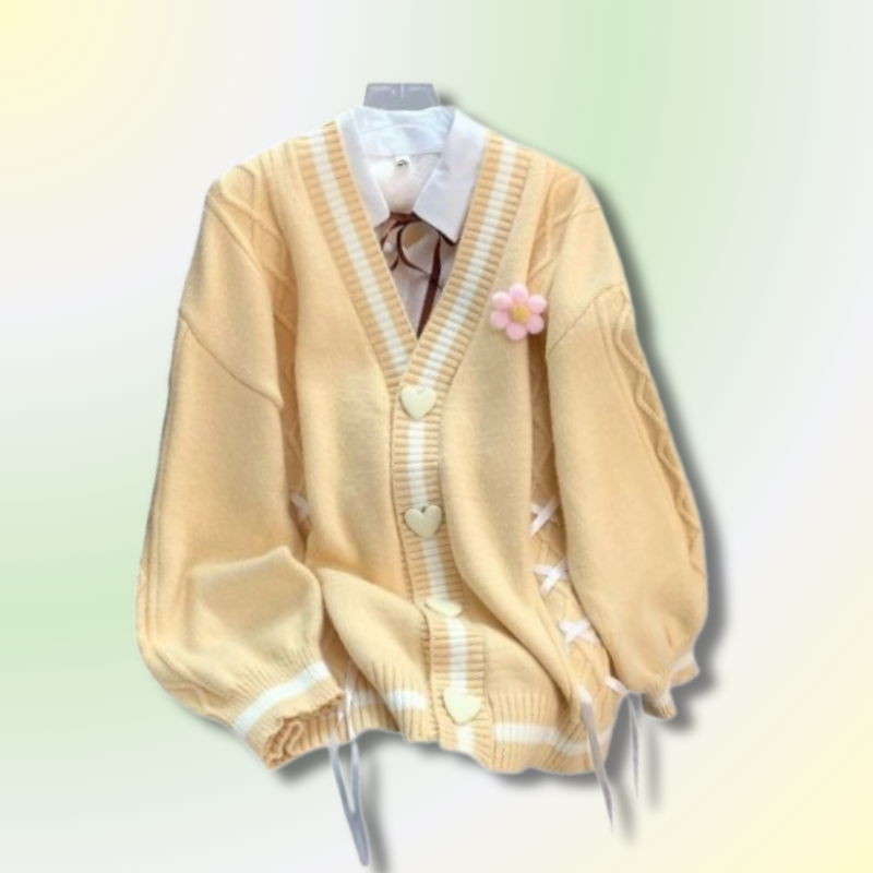 Cardigan à Noeuds Kawaii
