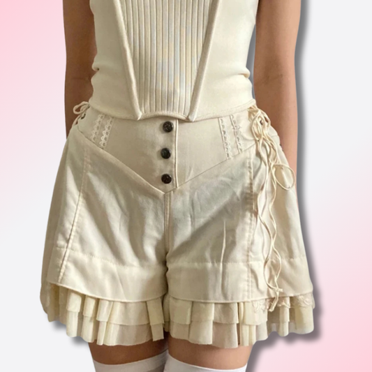 Mini short à Volants Kaki