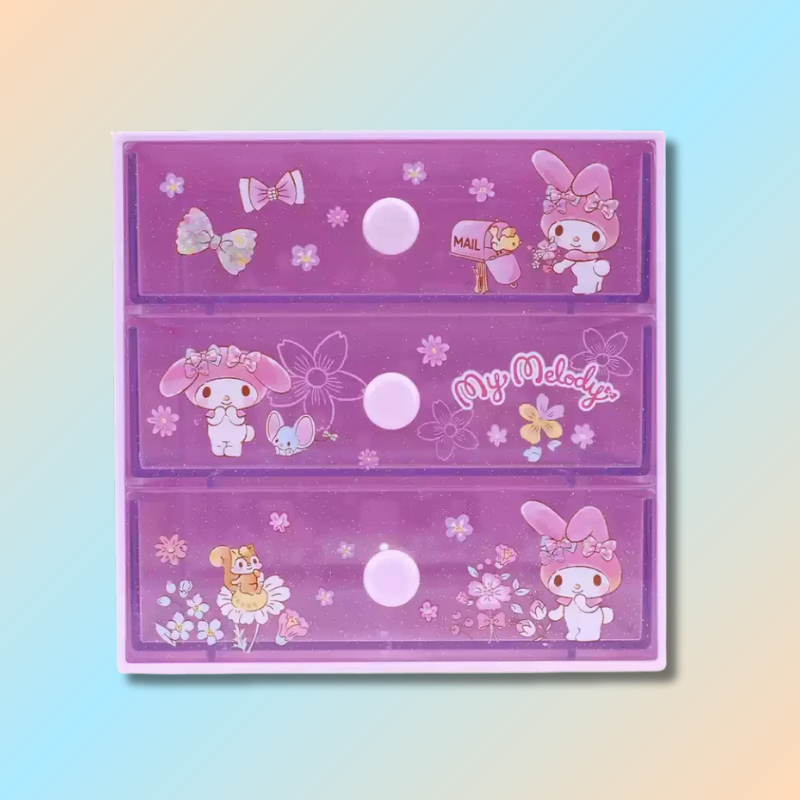 Kawaii Three-Tier Drawer Storage Box