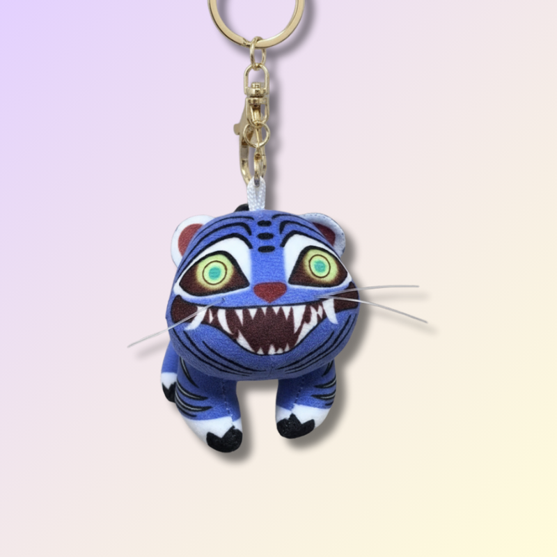 Porte-clé en Peluche Kawaii Derpy Tiger 