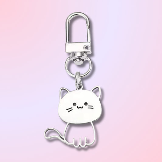 Porte-clés Chat  Mignon en Acier Inoxydable