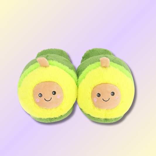 Chausson peluche avocat kawaii