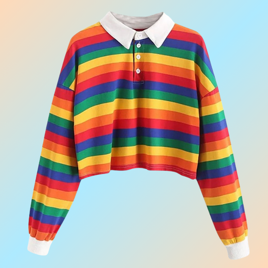 Cute Striped Knit Crop Top
