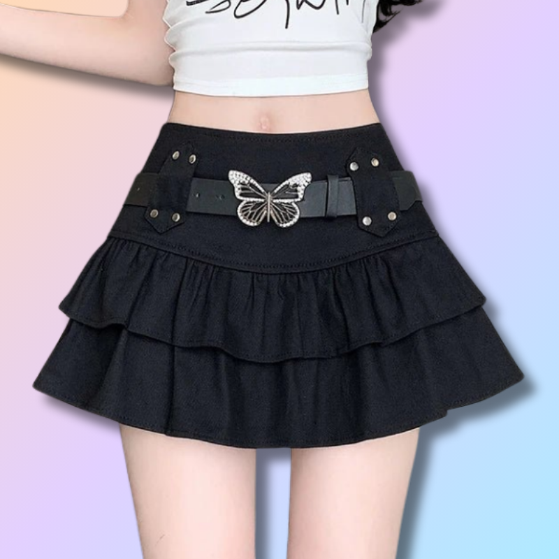 Kawaii Belted Mini Skirt