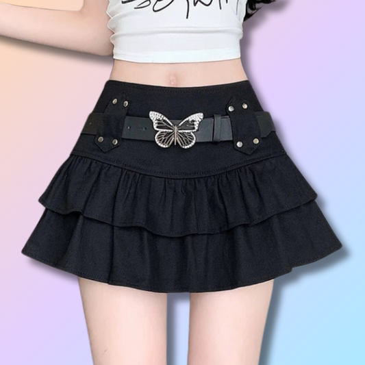 Kawaii Belted Mini Skirt