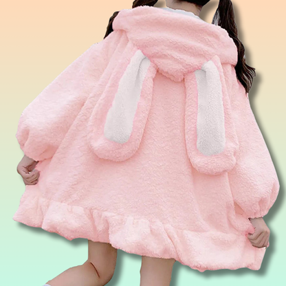 Fluffy Bunny Ear Hoodies