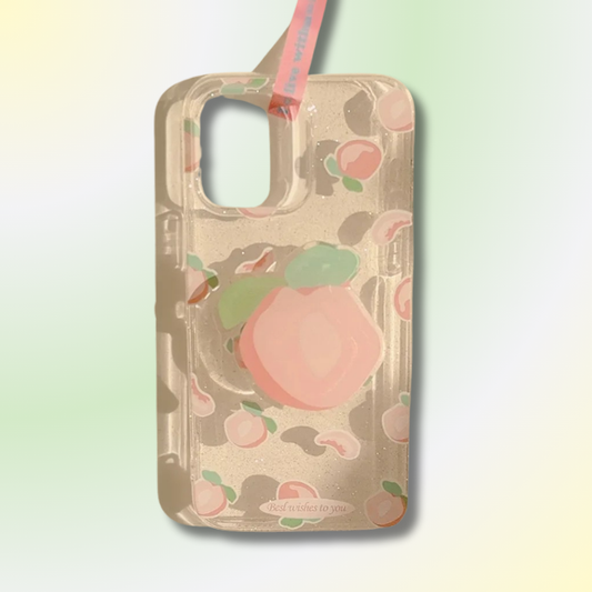 Coque iPhone  Kawaii Motif Pêche Rose 