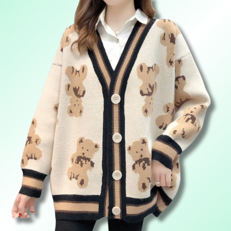 Kawaii Cardigan Ourson Femme